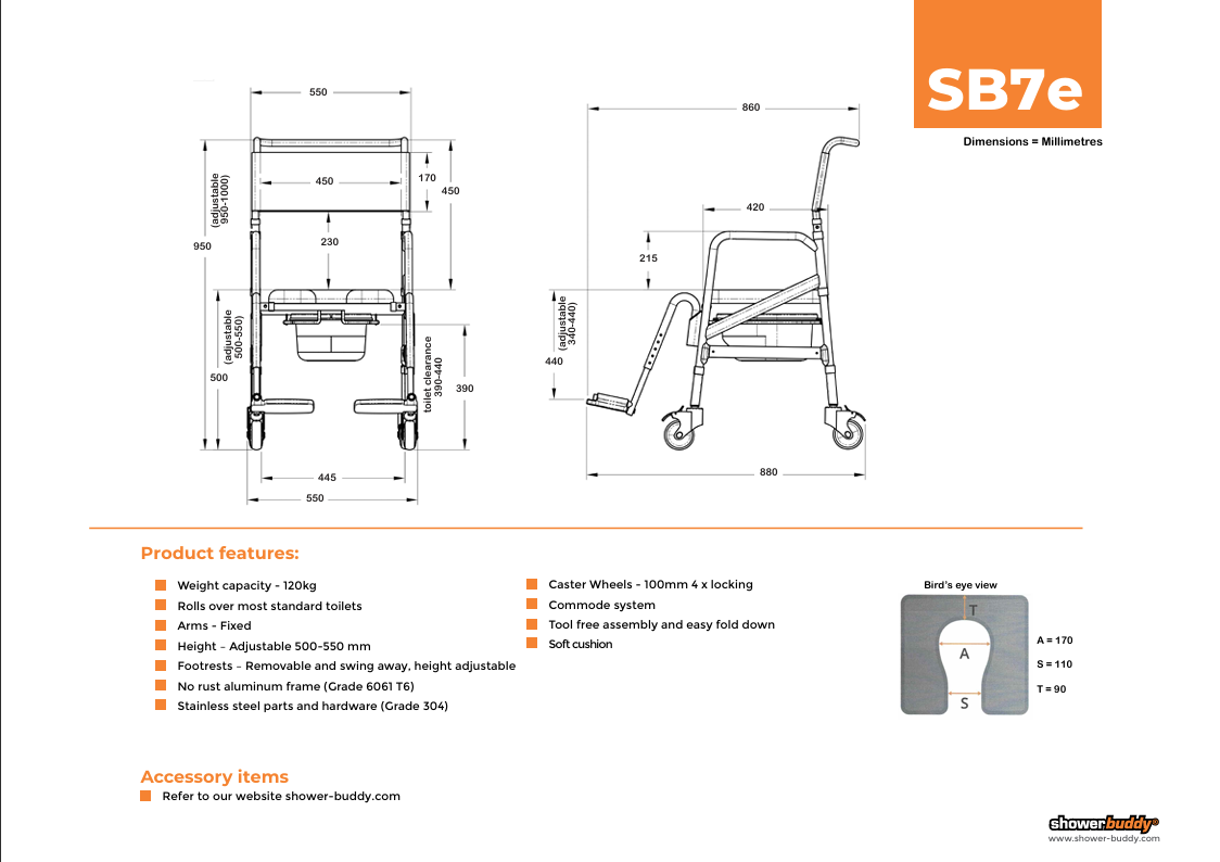 Folding Shower Commode – Ability Ease